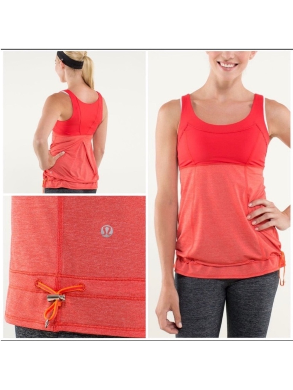 lululemon athletica * Tame Me Tank Coral-Red Athletic Top Size 4